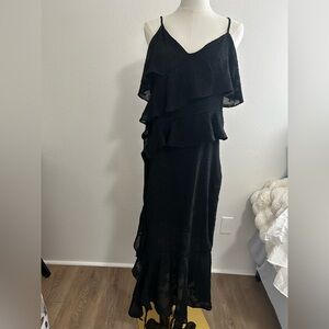 Wild Fable Black Layered Midi Dress